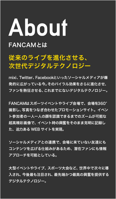 About FANCAMとは